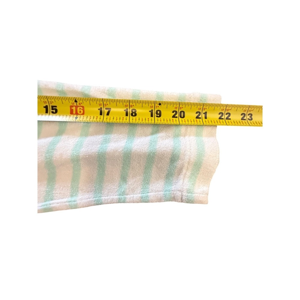 Vineyard Vines Terry Cloth Striped Top Mint Green White Tassel Hem Pullover M - Picture 4 of 9
